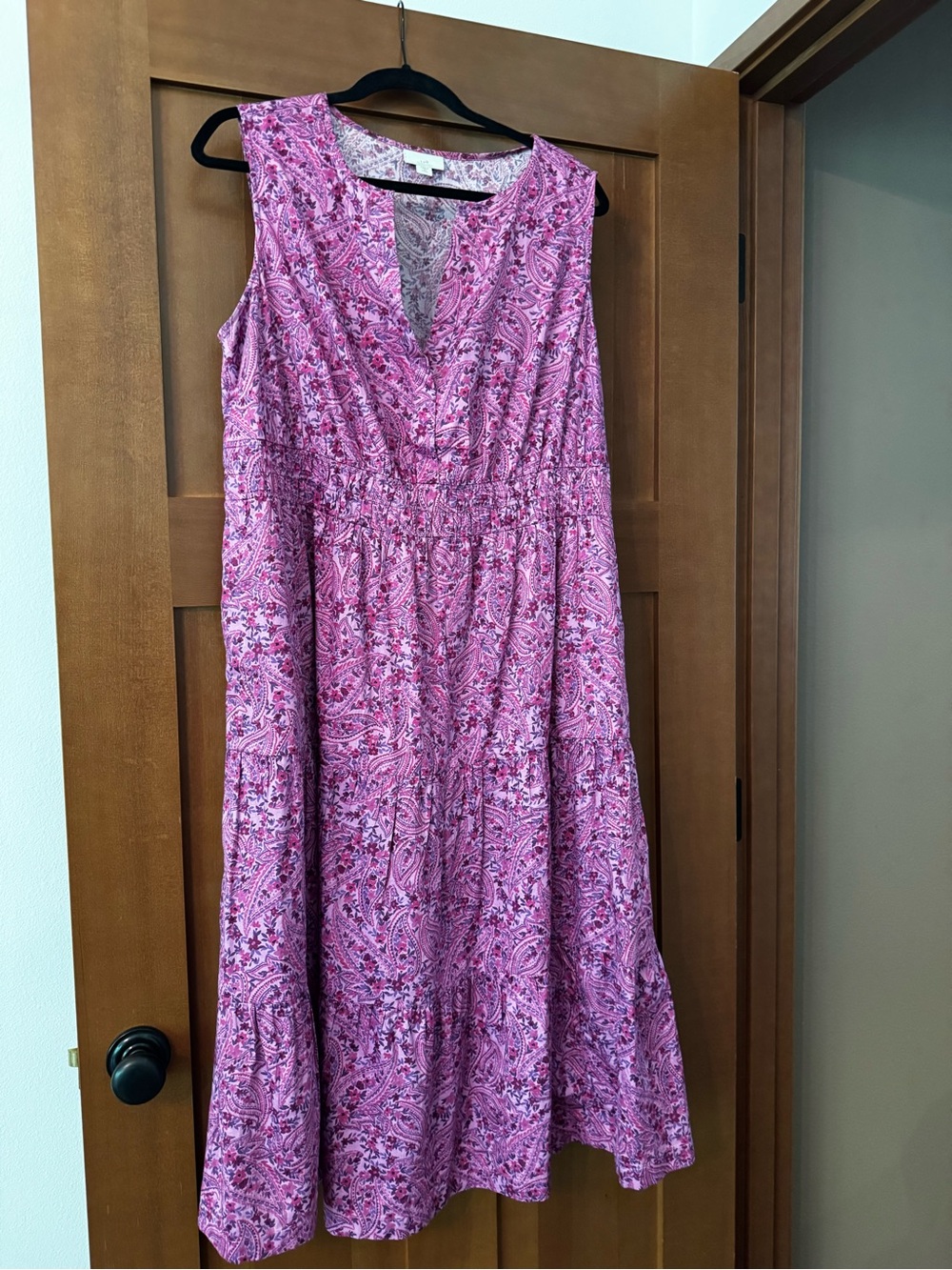 J. Jill Paisley Floral V-Neck Dress XLP 100% cotton